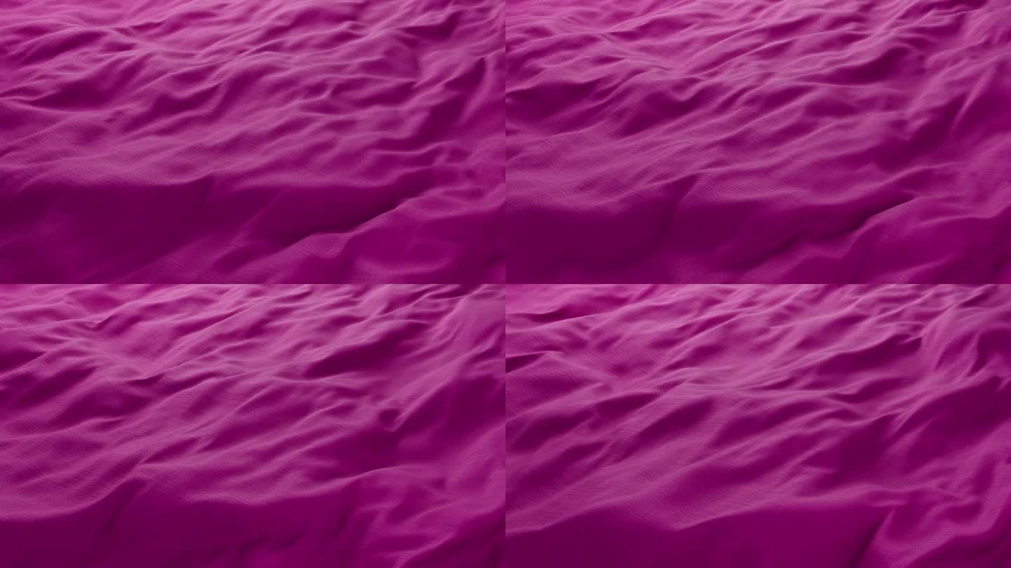 波浪粉色丝绸面料飘动表面与织物细节
