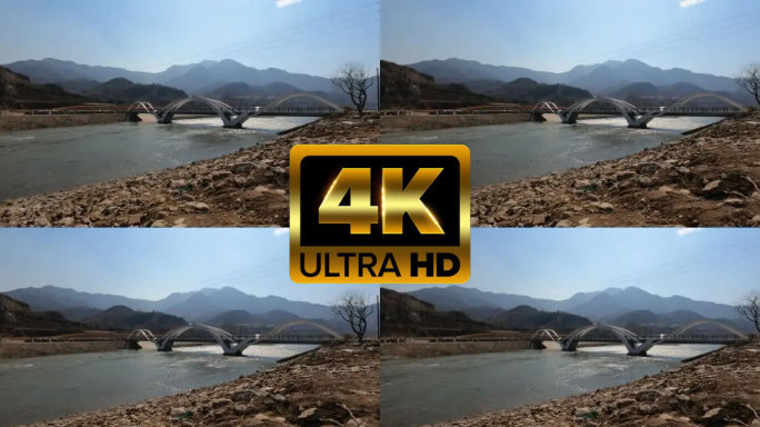北京门头沟山区永定河上的桥视频素材