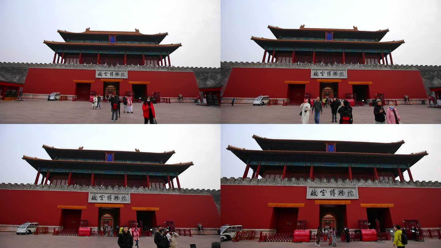 北京故宫博物院正对大门口视频素材