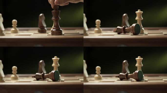 白棋将死黑王和象。黑王无法逃脱，被打败了