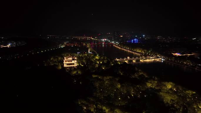 衢州江山须江公园夜景