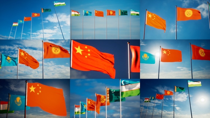 中亚峰会五国旗帜中亚峰会旗帜中亚六国峰会