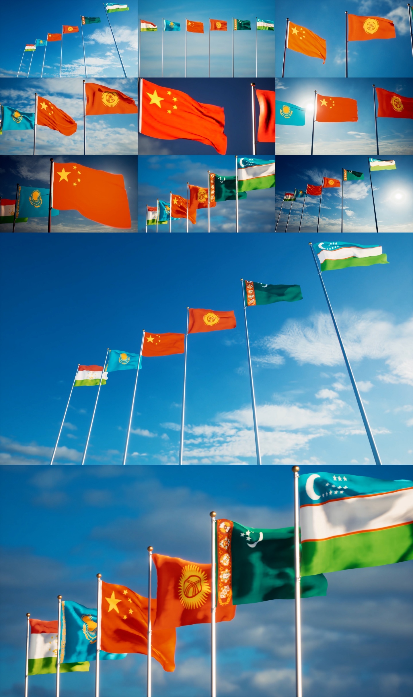 中亚峰会五国旗帜中亚峰会旗帜中亚五国峰会