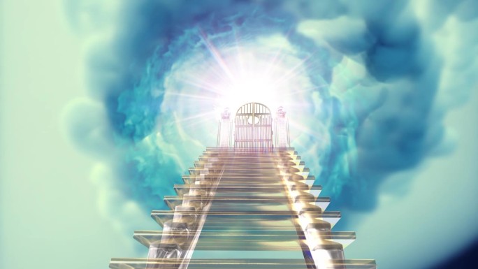 台阶楼梯到天堂循环3d渲染
