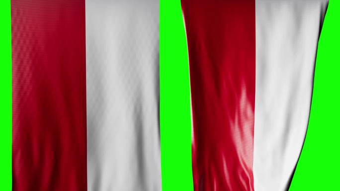 波兰国旗卷成圆柱形，在旋转时展开并起伏