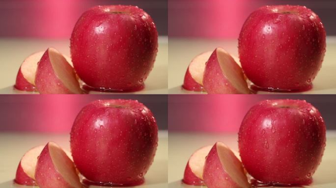 水果 水滴落到苹果上 高清实拍 升格