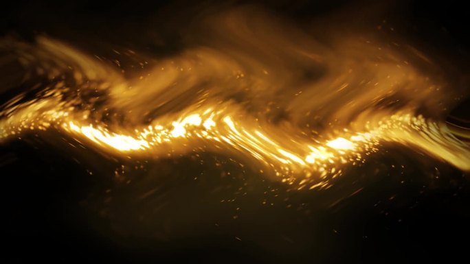 Golden fiery dust, bokeh effect forming a net spir