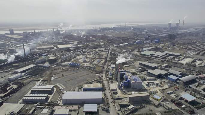 陕西韩城工业城市化工厂航拍17