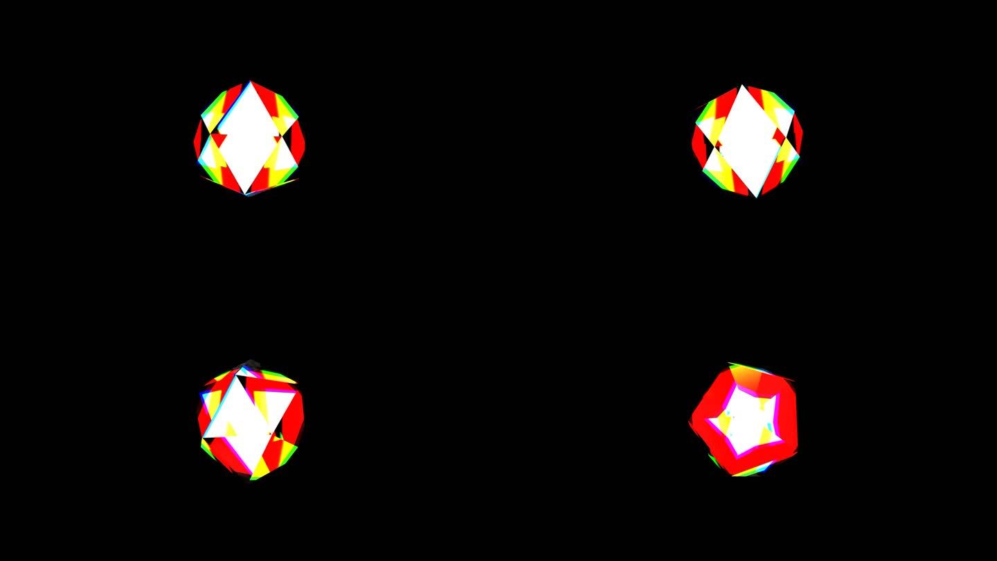 动态几何光色散:透明球形光折射的抽象三维动画