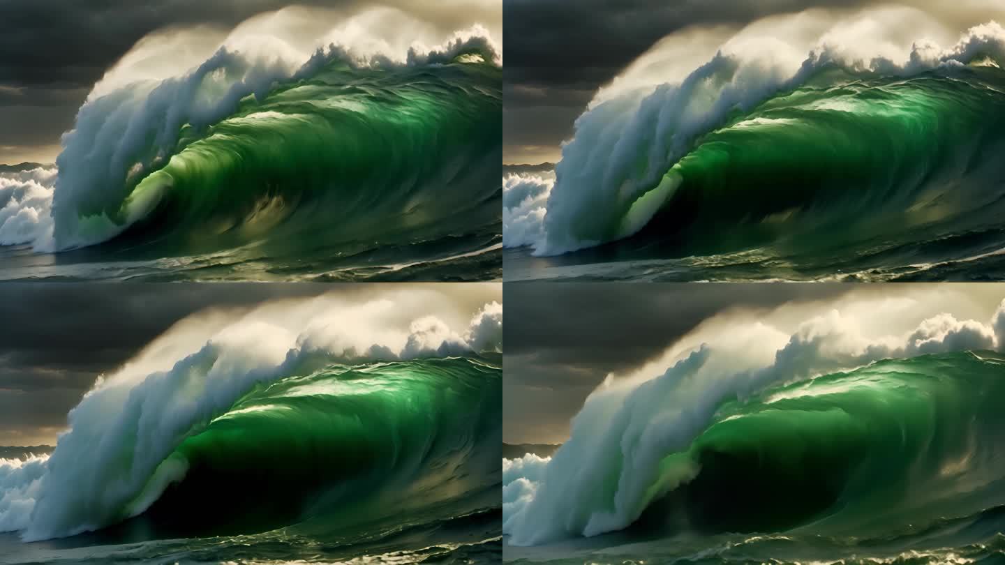 绿色海洋巨浪