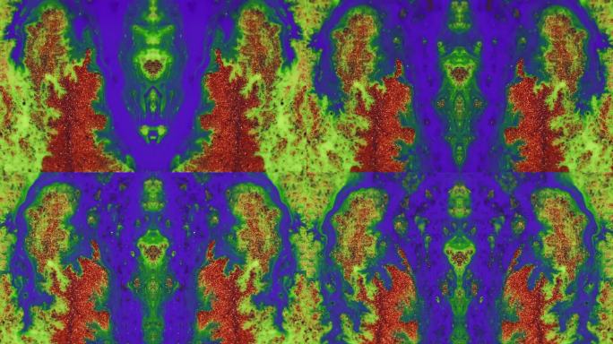 涂料滴墨、水、红、绿、蓝混合流动