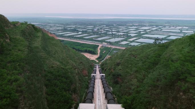 航拍陕西合阳扬黄工程新民二级站全景06