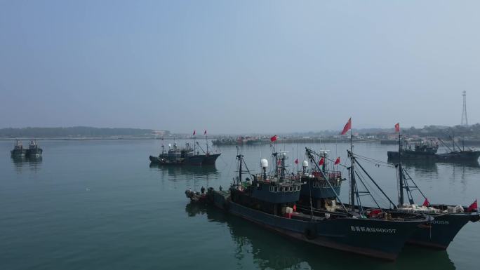民用渔船渔港口航拍