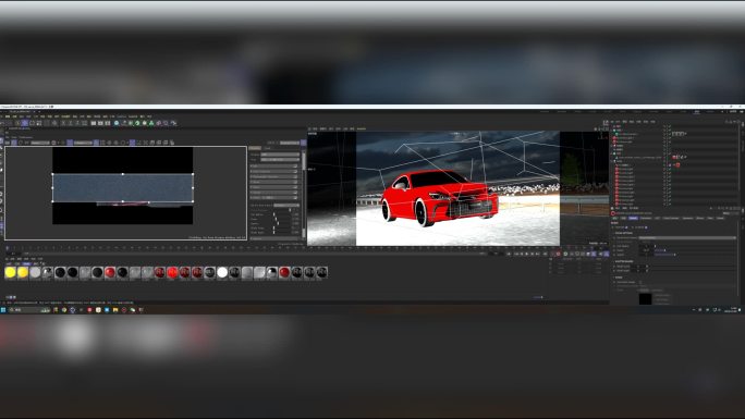 C4D三维汽车渲染动画，写实