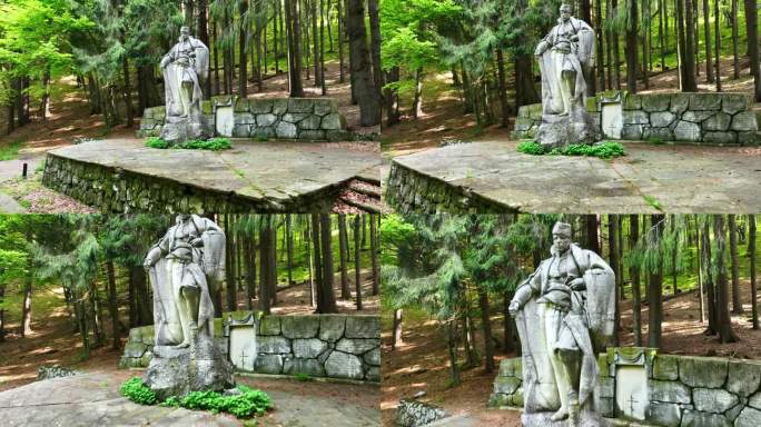 保加利亚，Buzludzha，森林深处的民族英雄Hadzhi Dimitar纪念碑雕像，4K电影视频