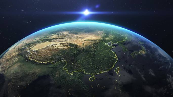 原创太空地球科技中国地图超高清中国版图