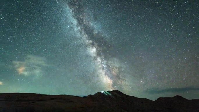 中国新疆哈密奇石山延时4K星空银河