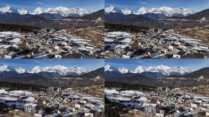 梅里雪山航拍风景素材