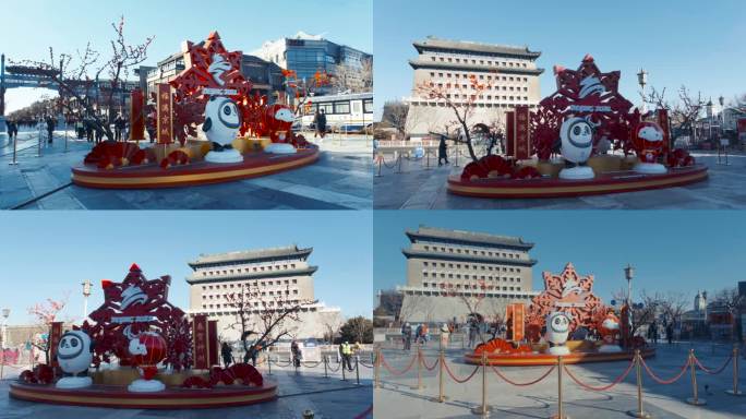 2022年北京前门春节新年冬奥主题装饰