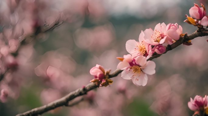 清明春季景色桃花粉色素材合集