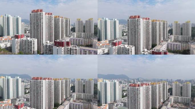 香港公寓鸟瞰图中国香港住宅区地标高楼大厦