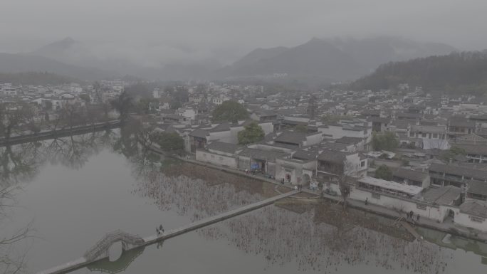 江南烟雨村庄