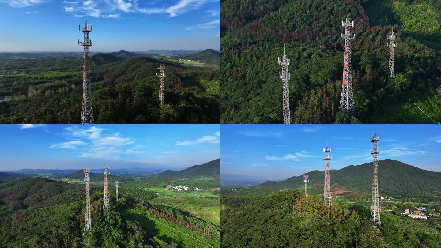 山区5G信号塔通讯塔铁塔 中国联通信号塔