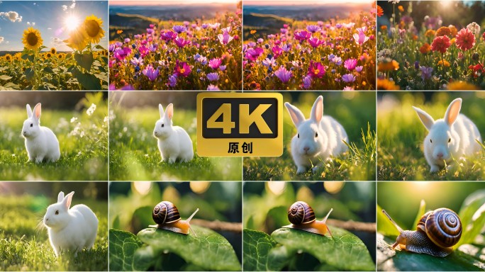 【合集】春天花草兔子蜗牛