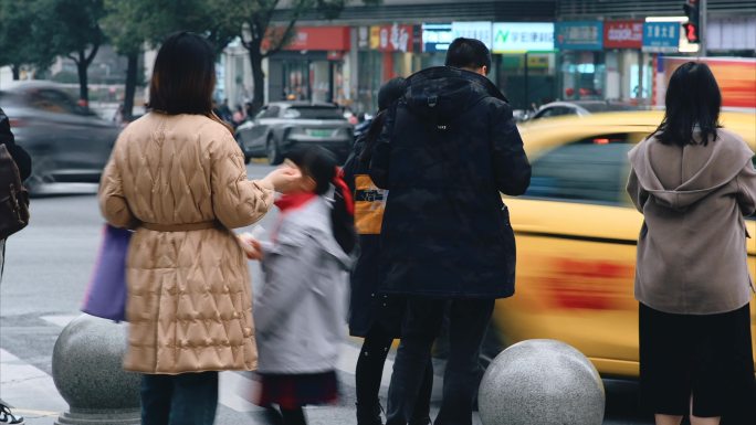 慢门人流下班放学