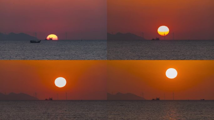 珠海桂山海上风电场日出