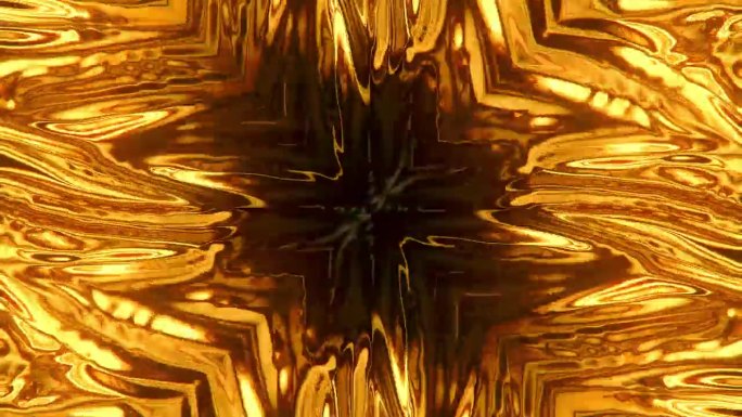 奢华的波浪对称图案的金箔在微风中流动与复古的几何图案。数字循环动画背景。3d渲染4K