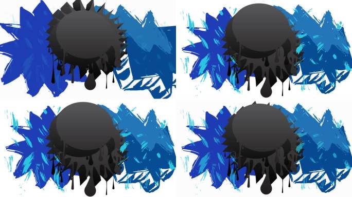 蓝色和黑色涂鸦语音气泡动画。