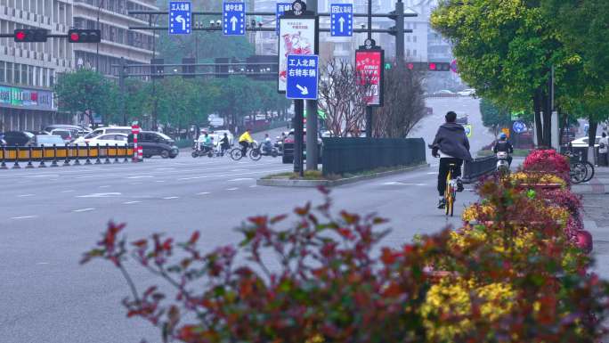 车流 延时 电动车 人流 特写