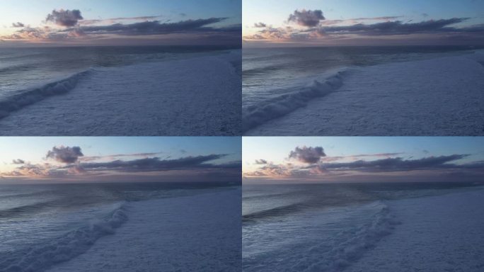 毛里求斯大海，夕阳火烧云，天际线
