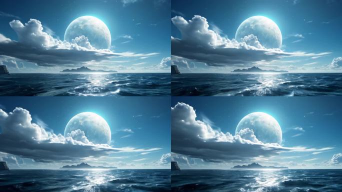 幻想空间云海海面艺术三维迷幻舞台幻境