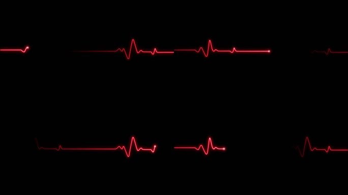 4K红色心率心电图跳动停止循环素材