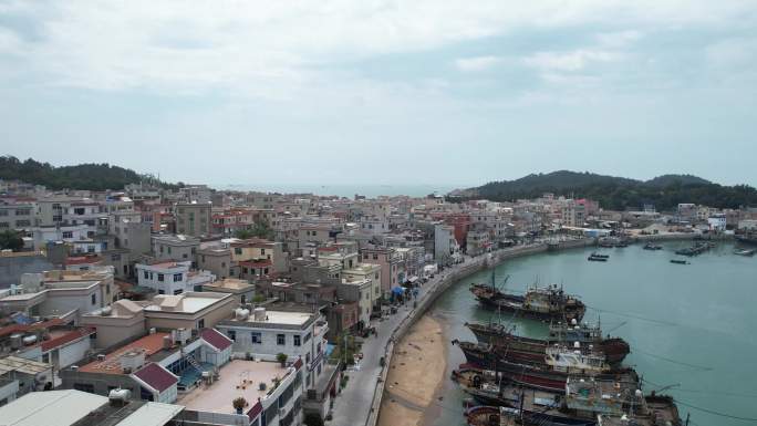 漳州 浯屿岛 渔船 渔村航拍