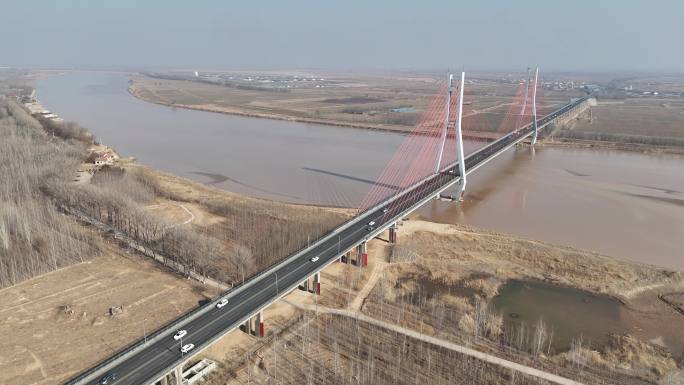 黄河大桥航拍远景
