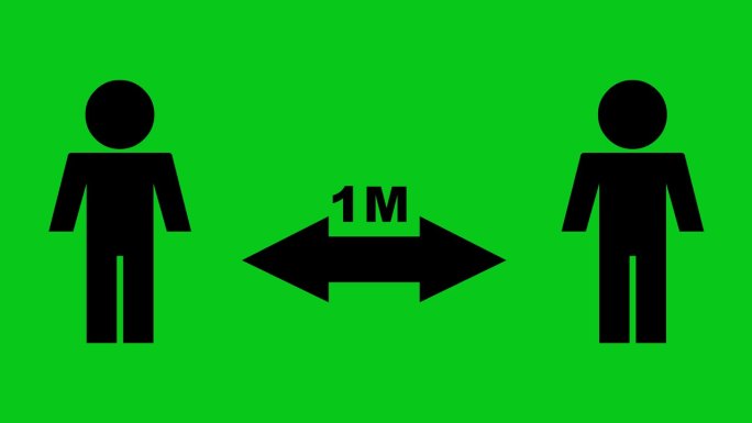 视频动画黑色图标概念一米距离