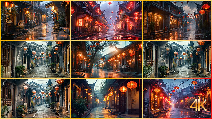 中国传统古村落 古镇古代街道传统汉族民居