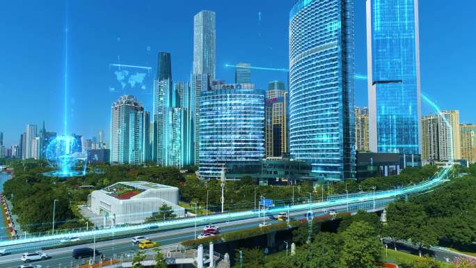 5G大数据智慧城市，科技感互联网4k