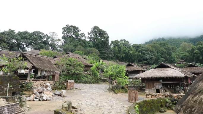 云南 临沧市 翁丁村 佤族村寨 空镜