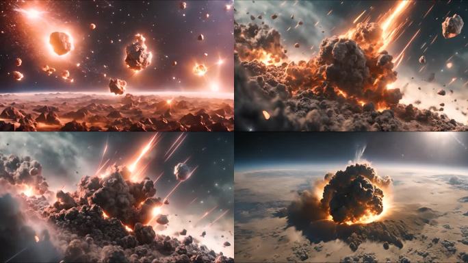 AI演绎 陨石撞地球   世界末日