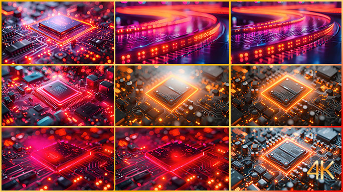 芯片科技动画 高科技电子晶片 国产芯片