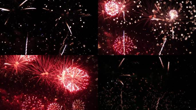 芭堤雅海岸嘉年华。明亮的烟花绽放，创造了令人眼花缭乱的色彩和节日的欢呼。