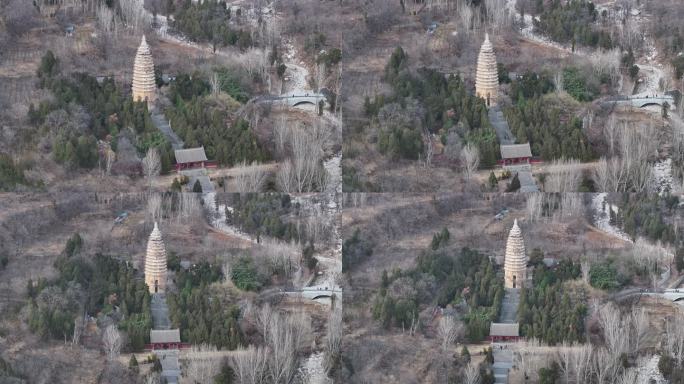 河南登封嵩山嵩岳寺塔航拍