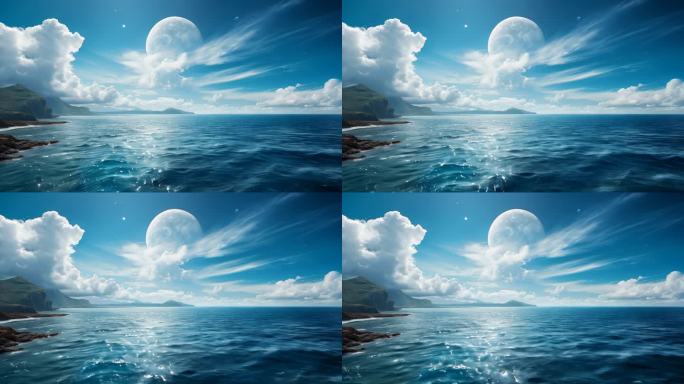幻想空间云海海面艺术三维迷幻舞台神秘