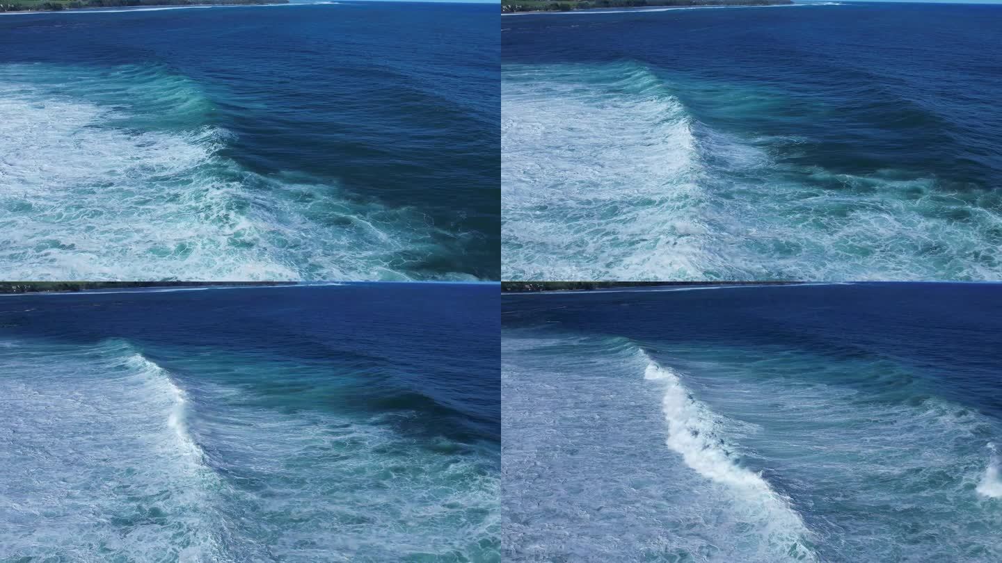 航拍大海巨浪海浪翻滚，超长时