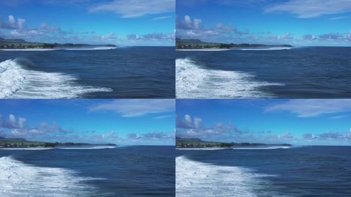 大浪涌来大自然海景，毛里求斯