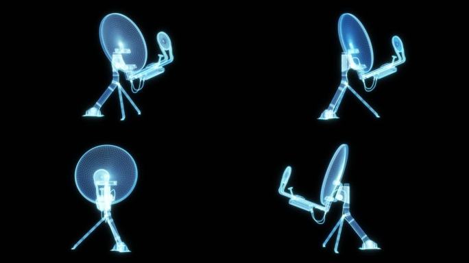 雷达信号接收器 科技雷达 3D 蓝色